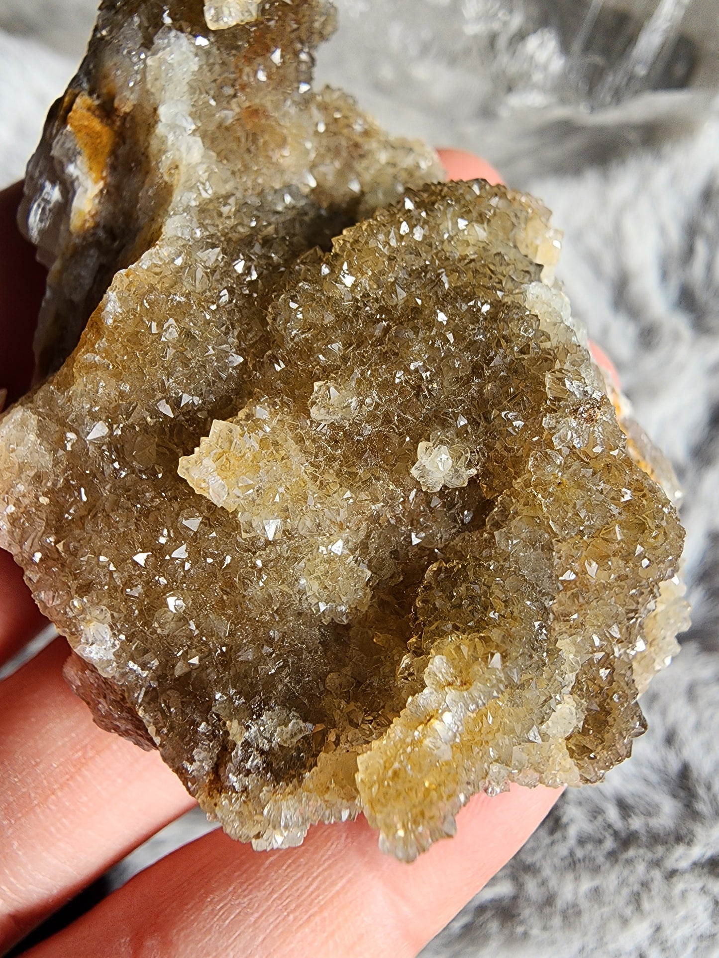 Druzy Citrine Calcite Specimen
