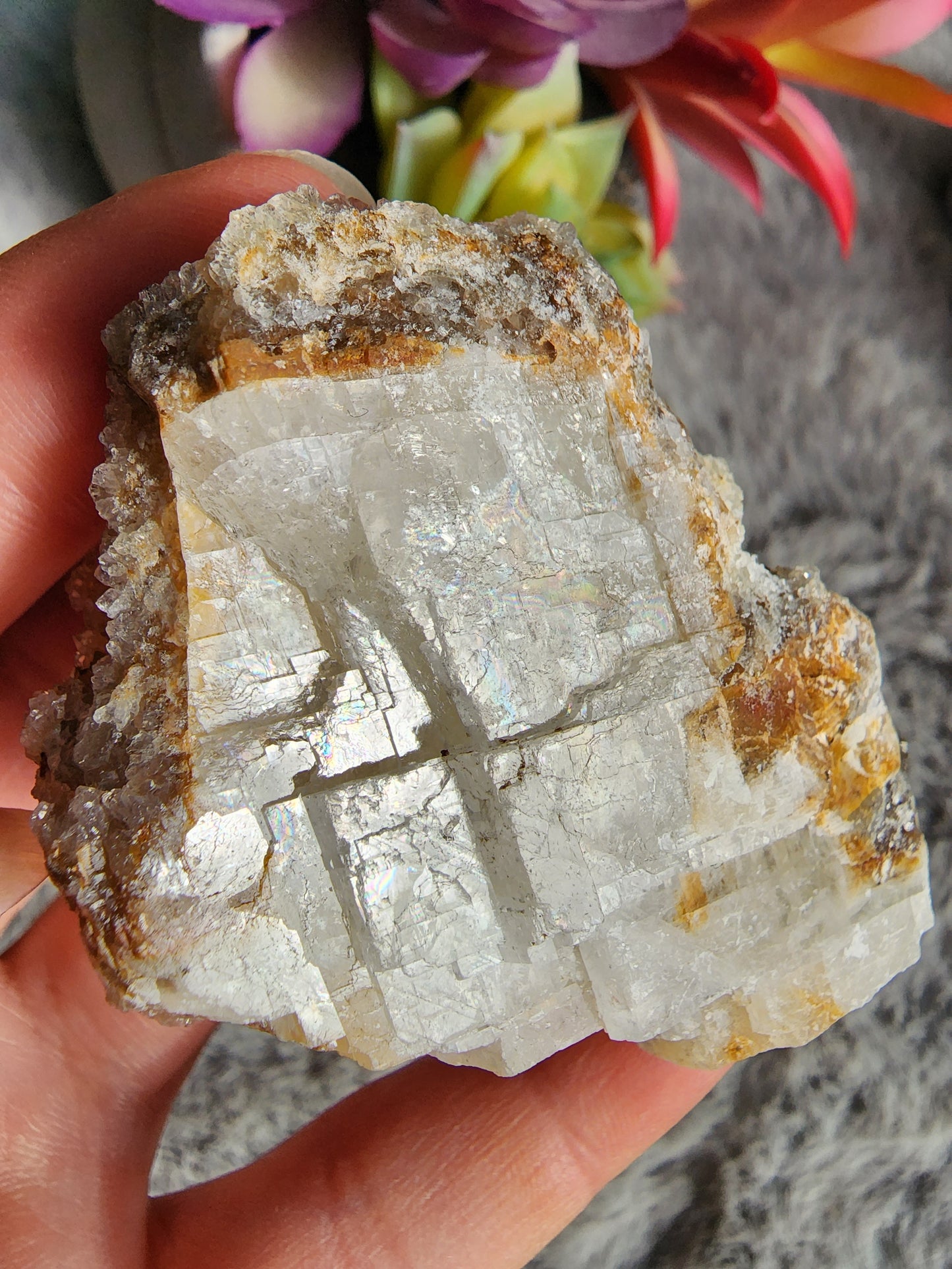 Druzy Citrine Calcite Specimen