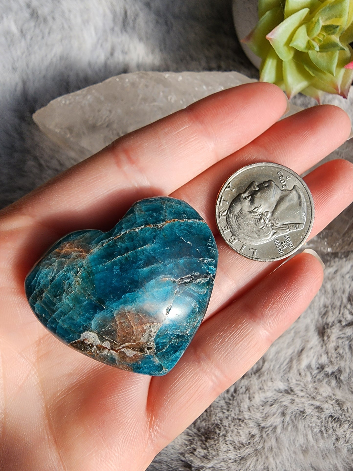 Blue Apaite Heart