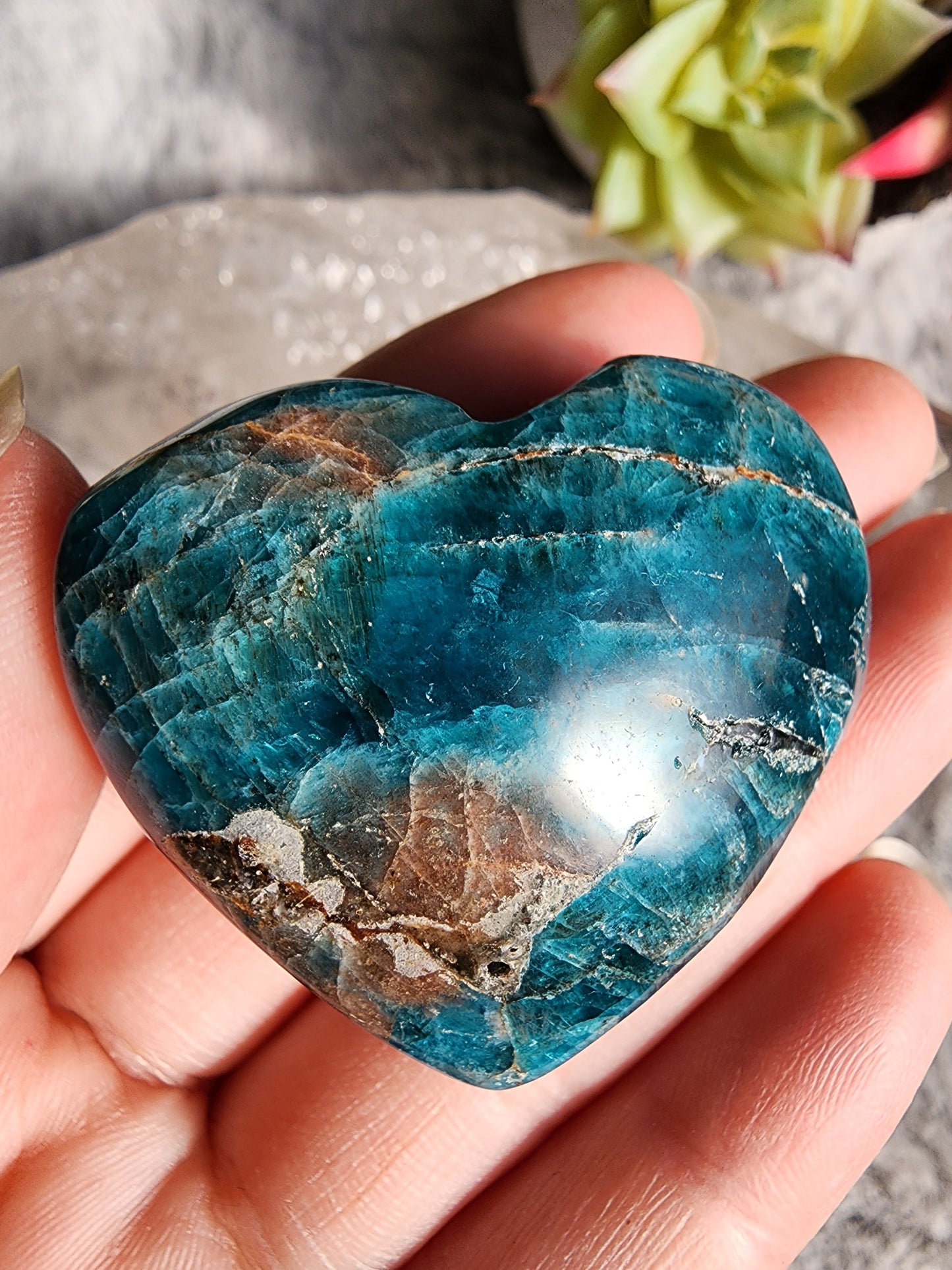 Blue Apaite Heart