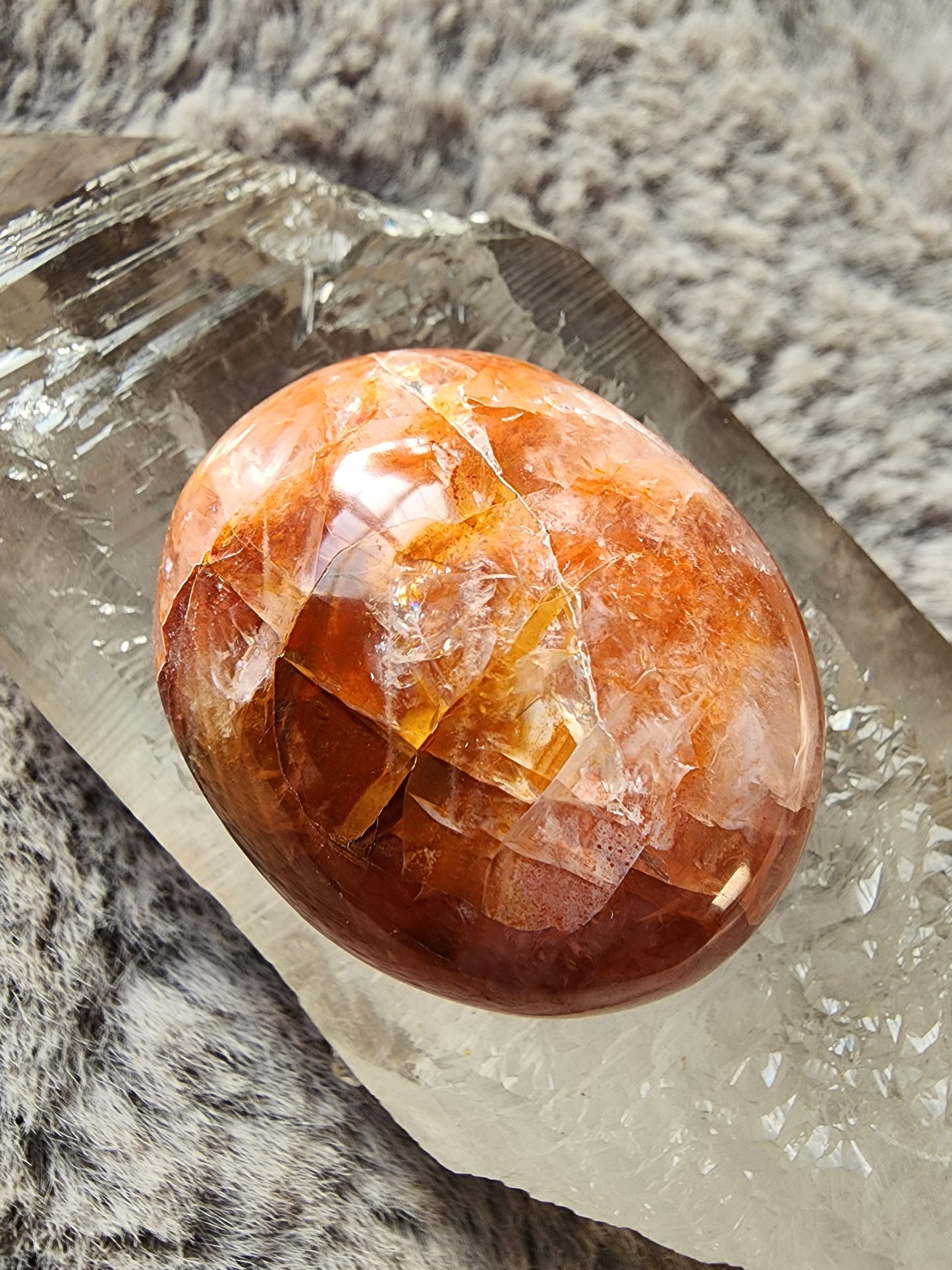 Fire Quartz Palmstone