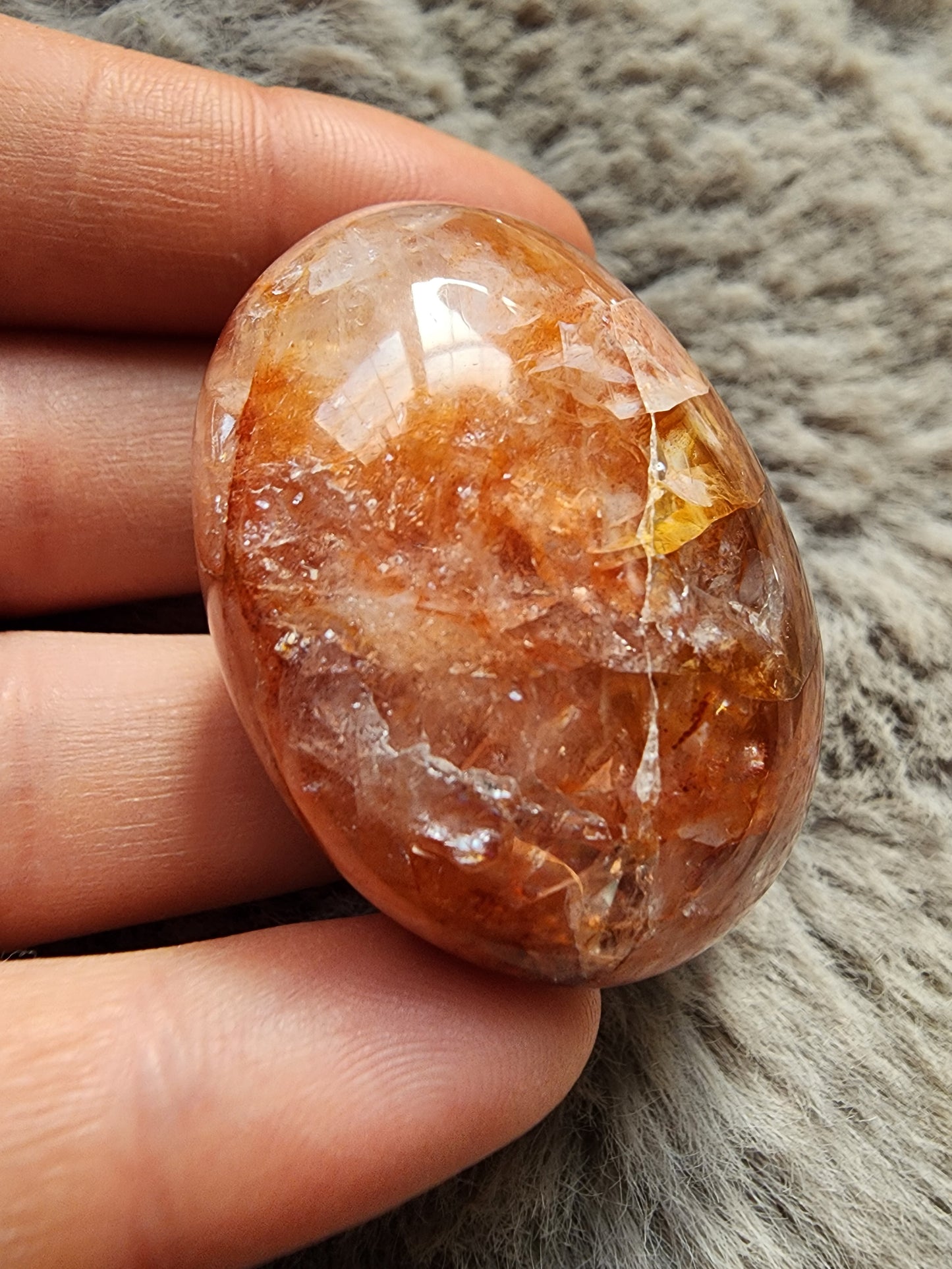 Fire Quartz Palmstone