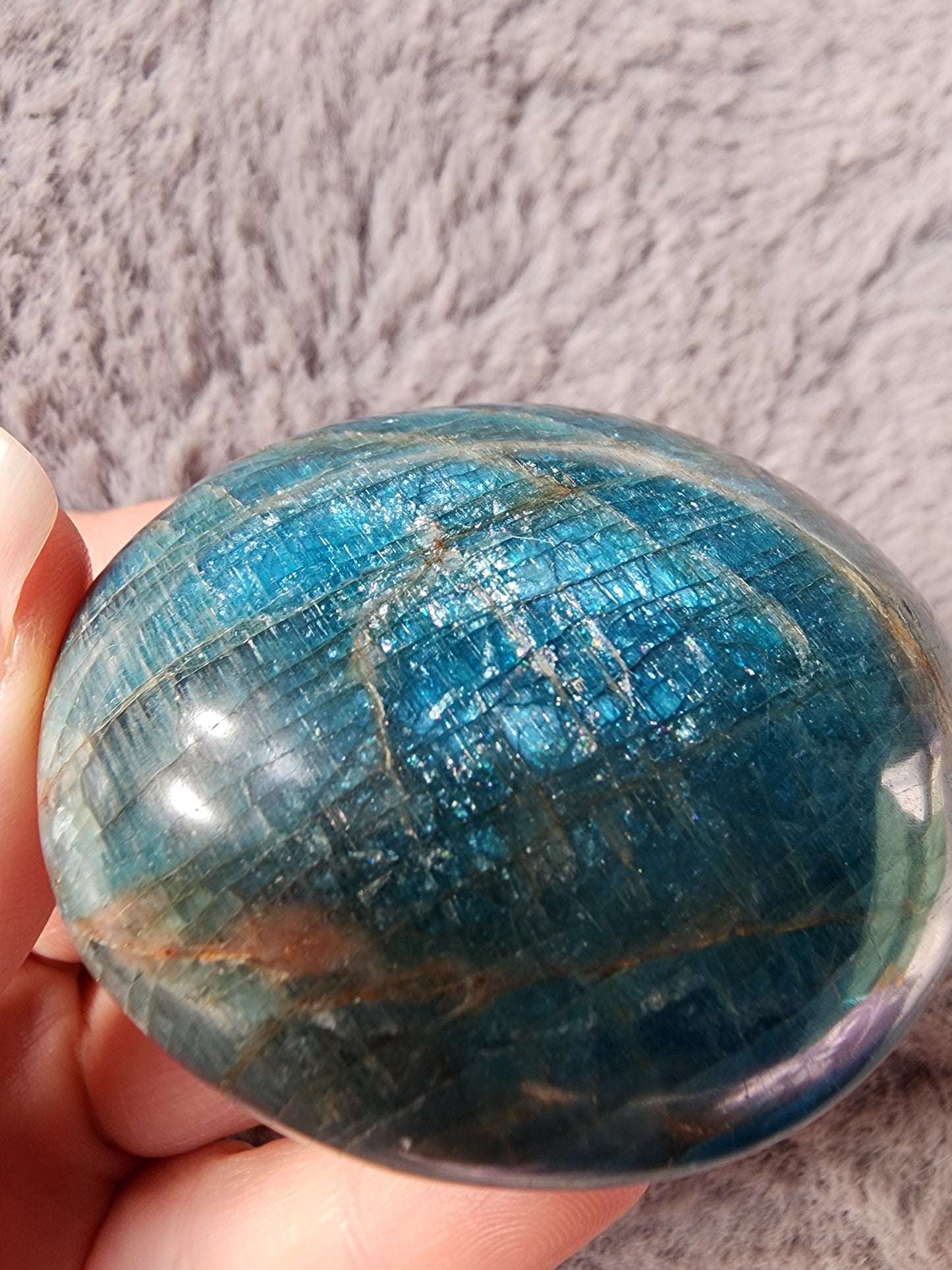 Blue Apatite Palmstone