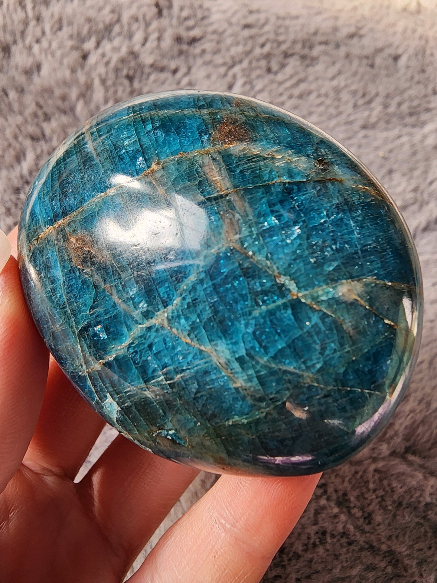 Blue Apatite Palmstone