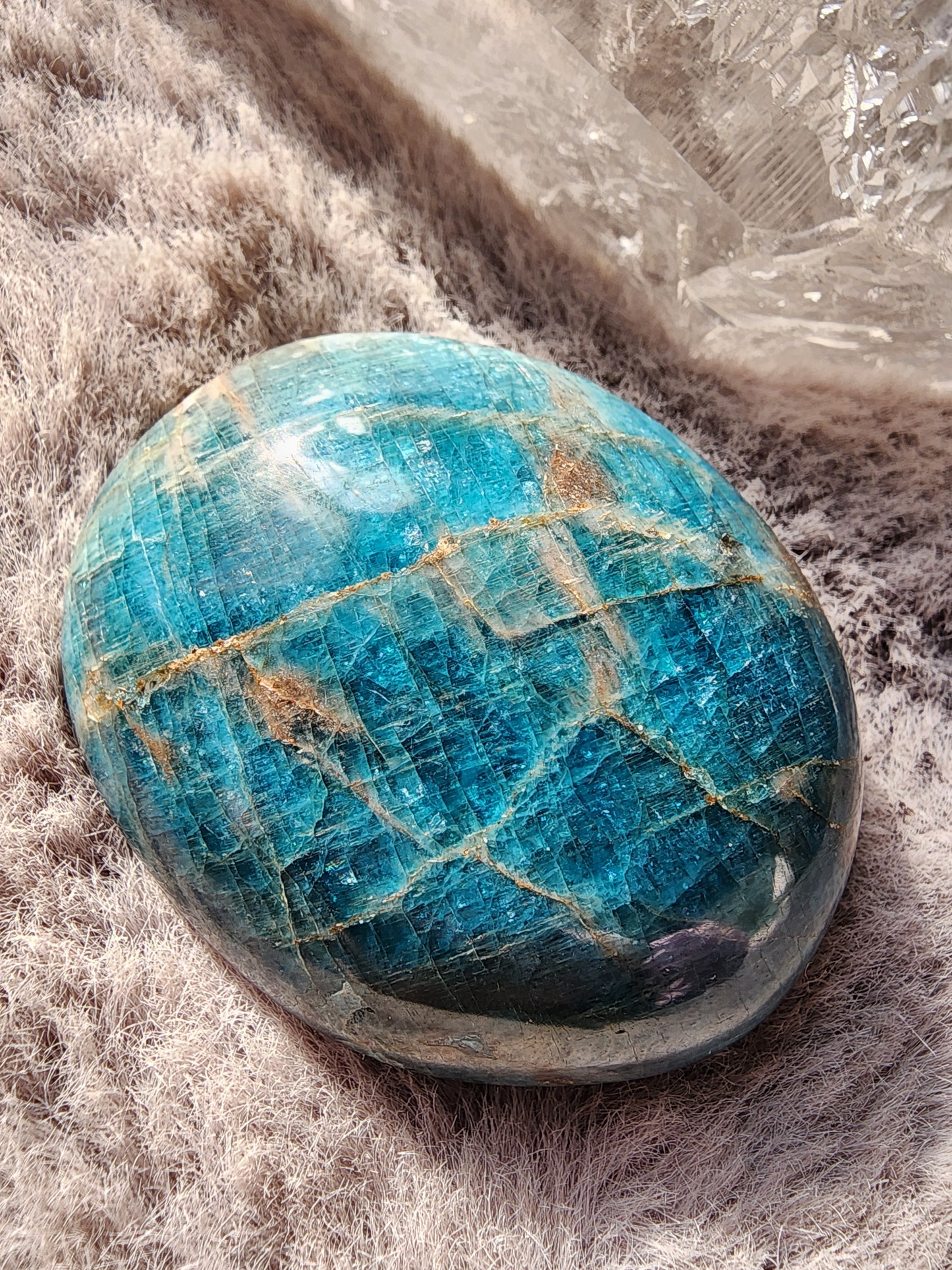 Blue Apatite Palmstone