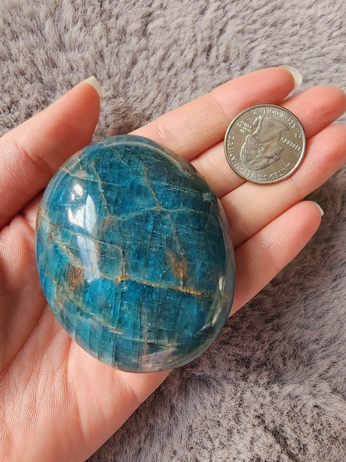 Blue Apatite Palmstone