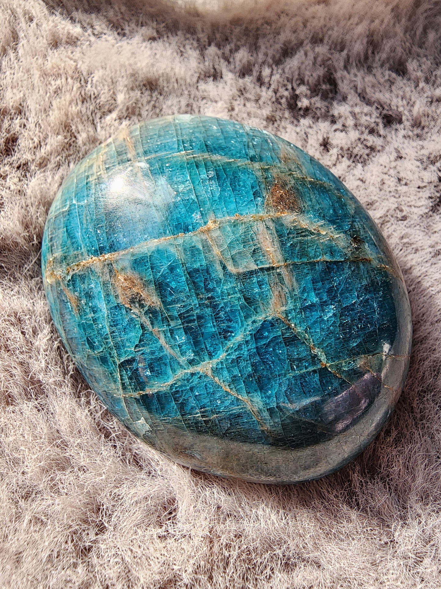 Blue Apatite Palmstone