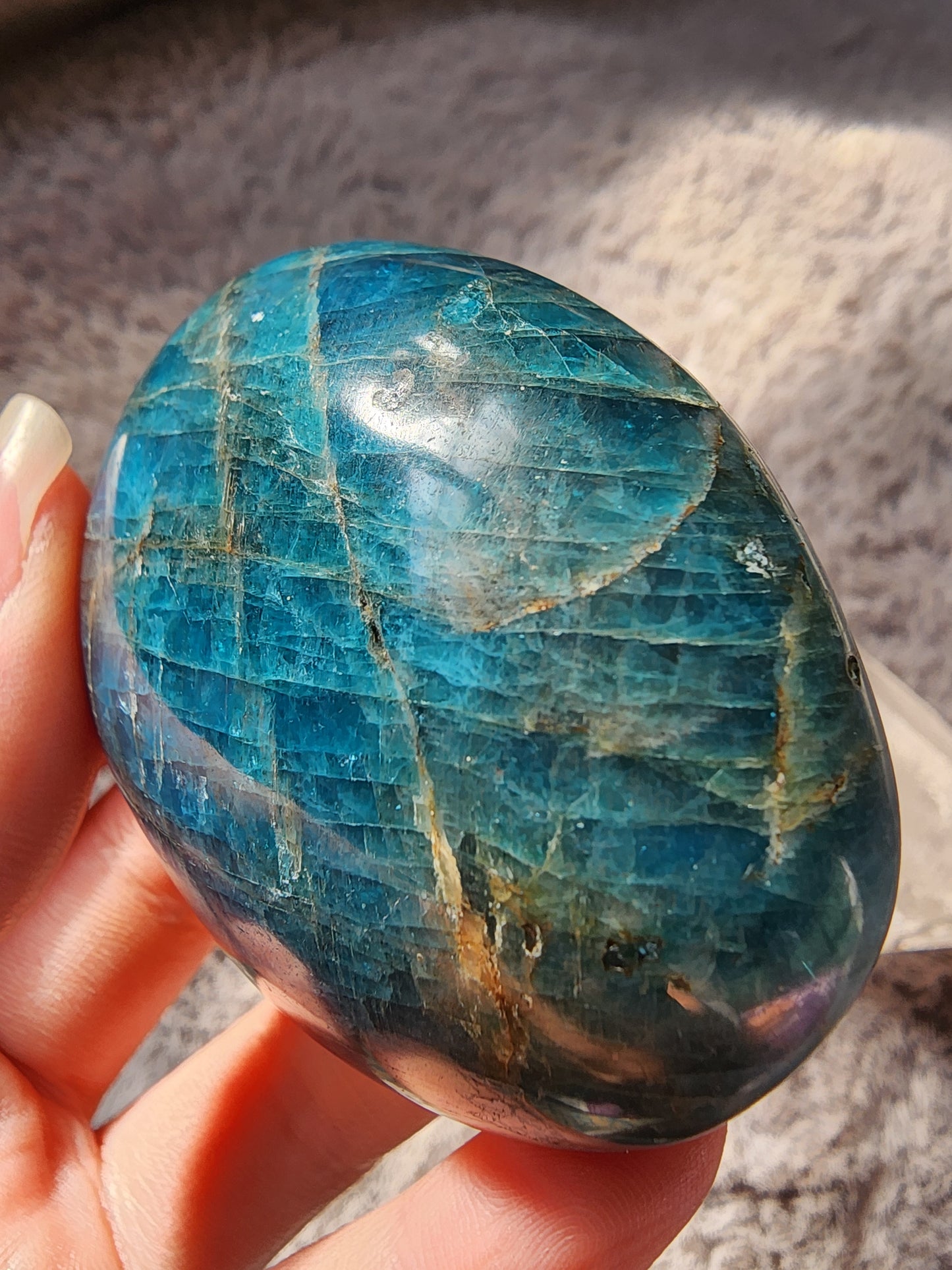 Blue Apatite Palmstone