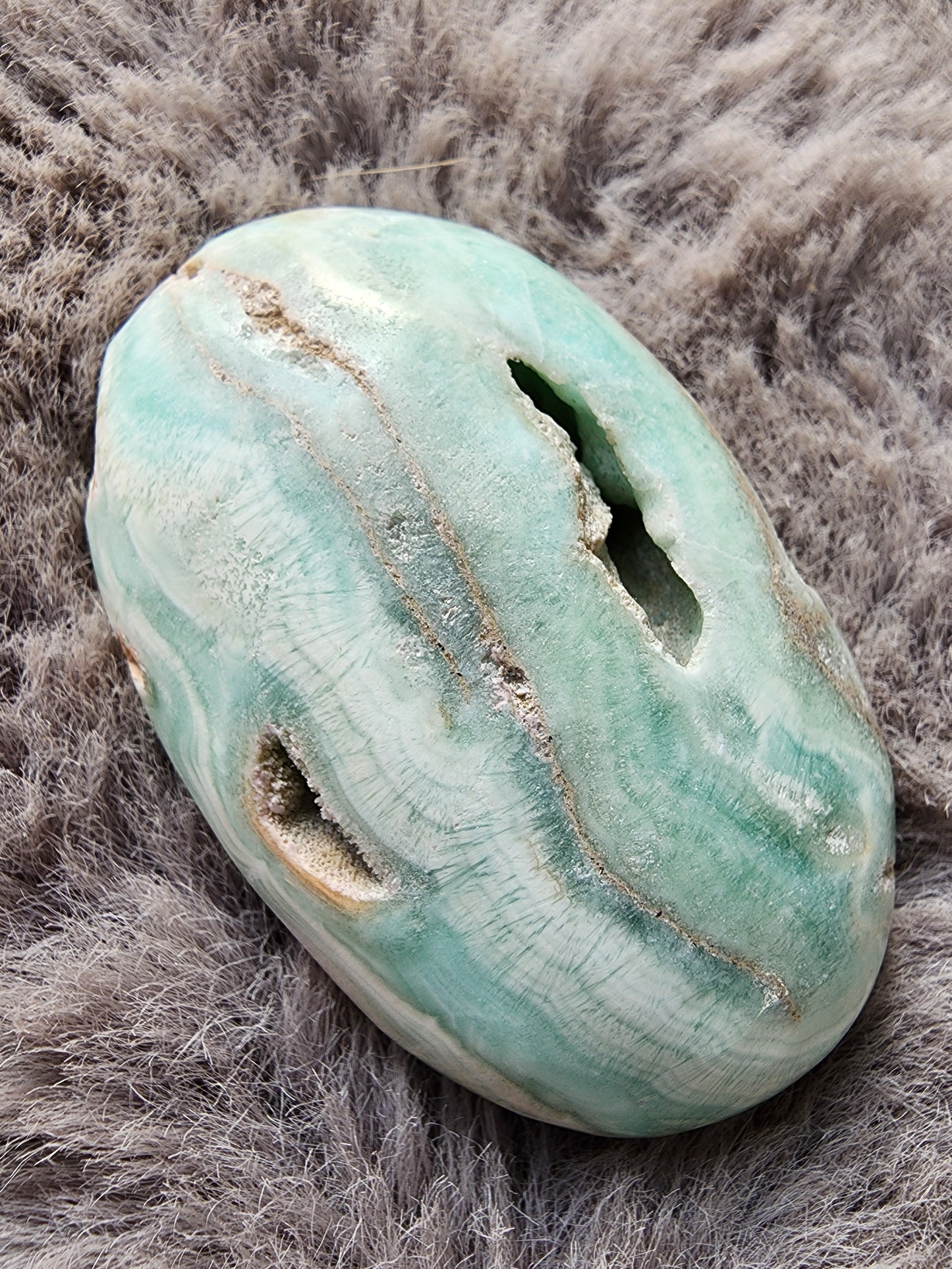 Blue Caribbean Calcite Palmstone