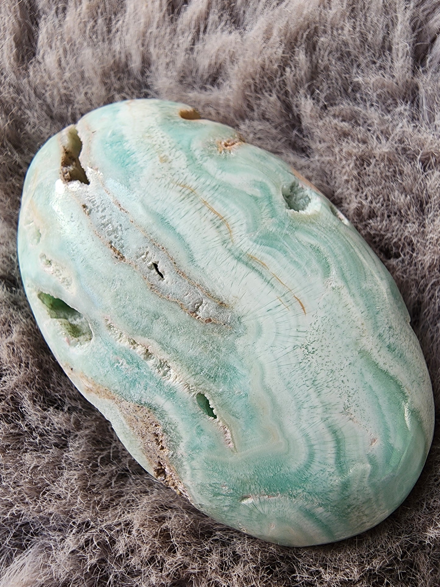 Blue Caribbean Calcite Palmstone