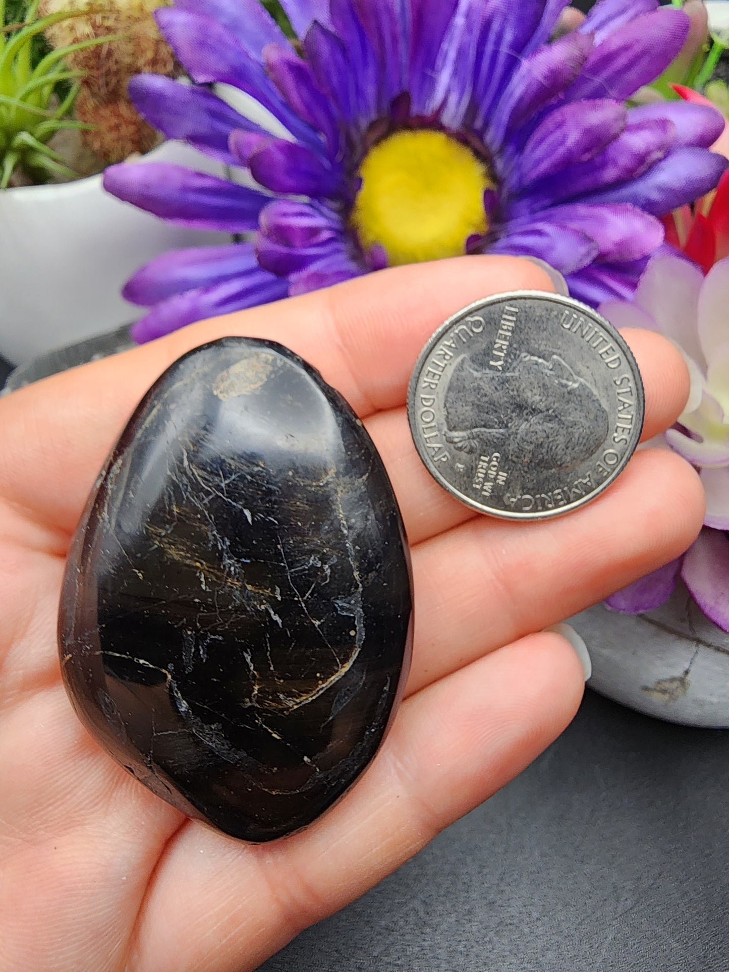 Black Tourmaline Palmstone