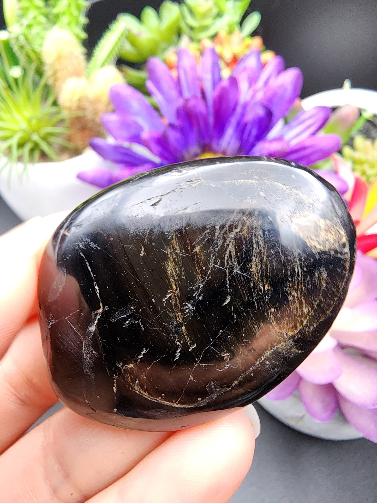 Black Tourmaline Palmstone