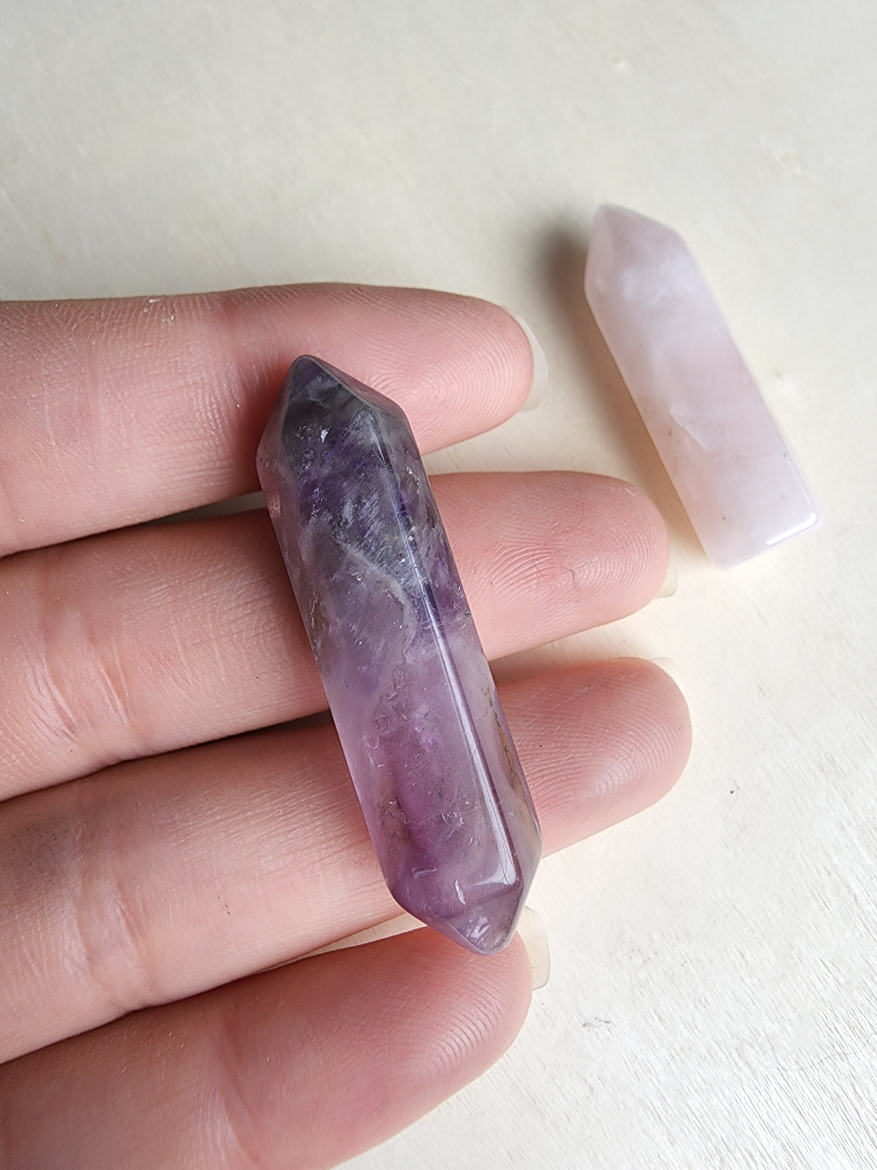 Hot Primavera Set 2202 - Amethyst and Pink Rose Quartz