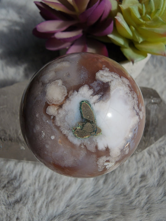 Flower Agate Sphere