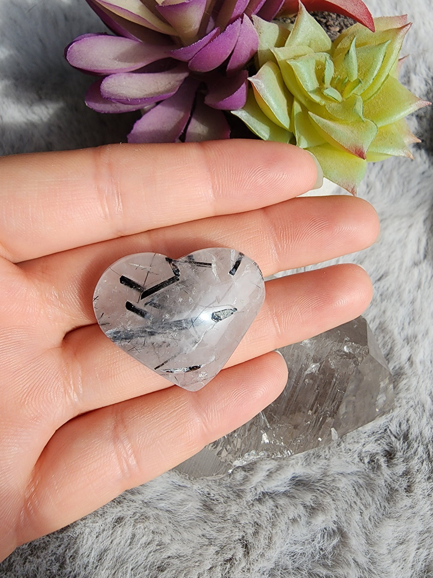 Black Tourmaline Quartz Heart