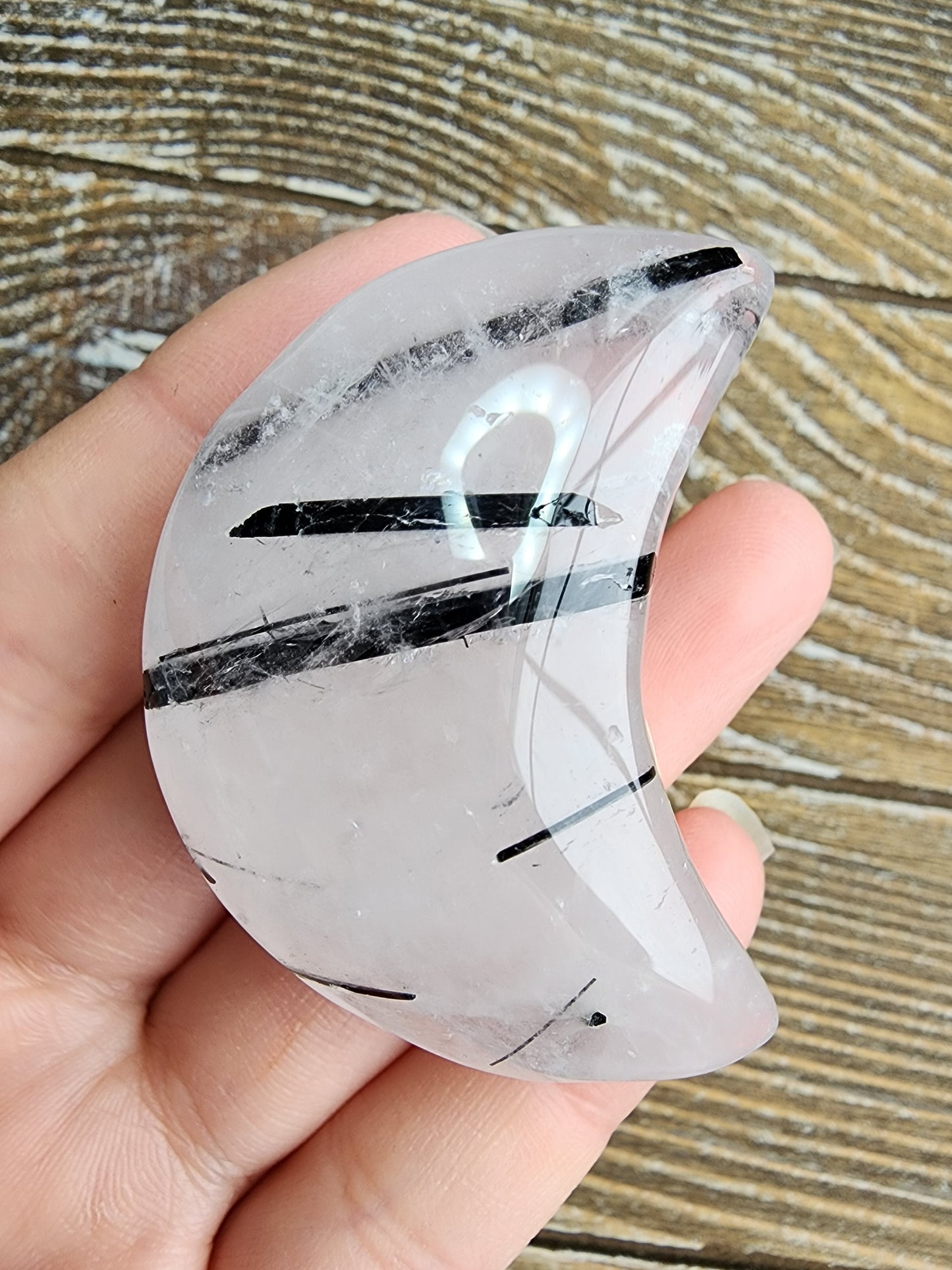 Black Tourmaline Quartz Moon