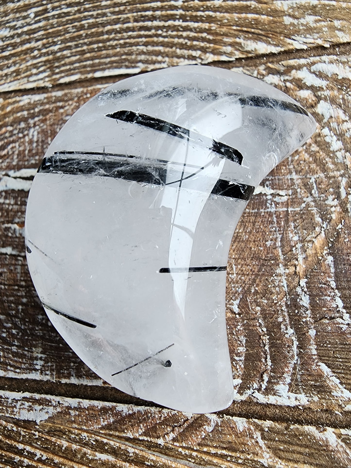 Black Tourmaline Quartz Moon