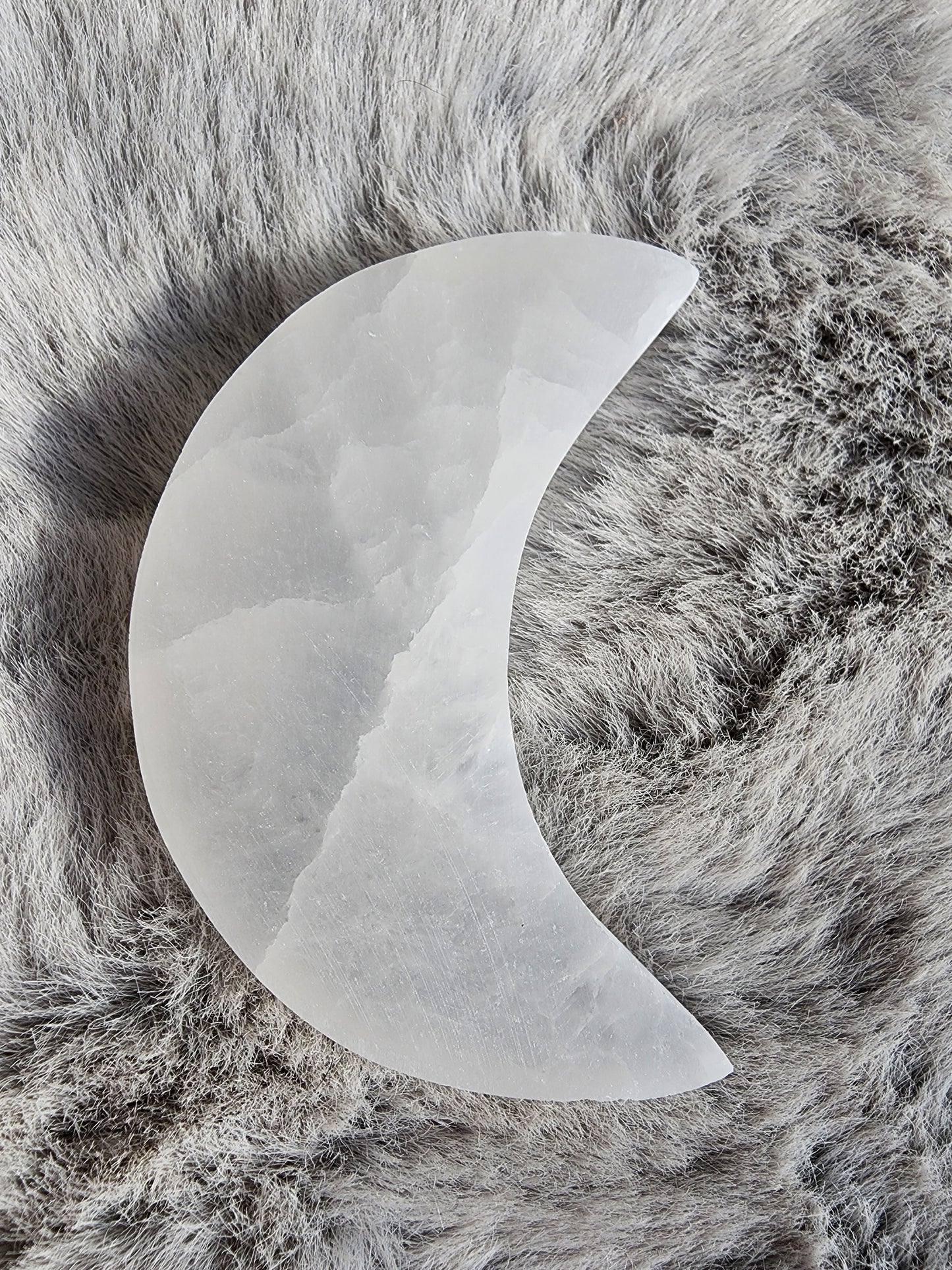 Selenite Crescent Moon Carving