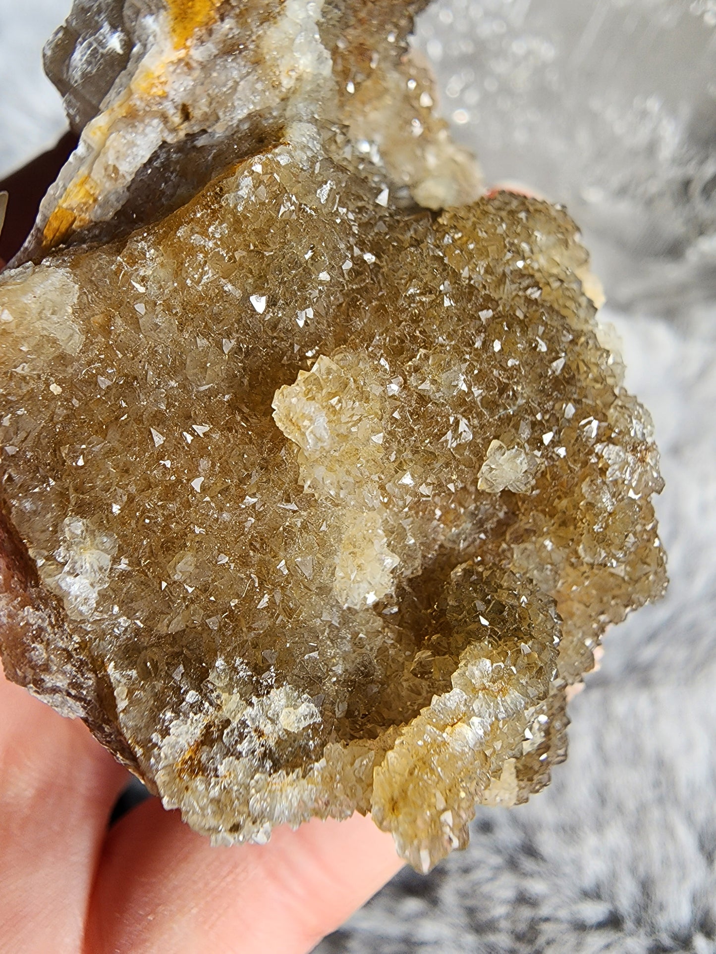 Druzy Citrine Calcite Specimen