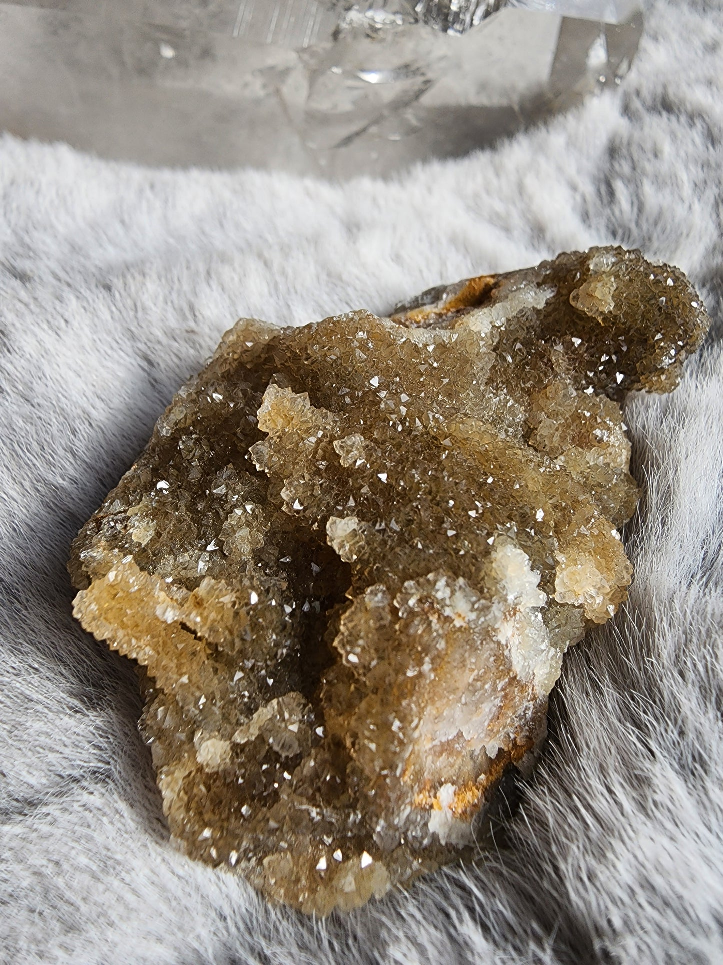 Druzy Citrine Calcite Specimen