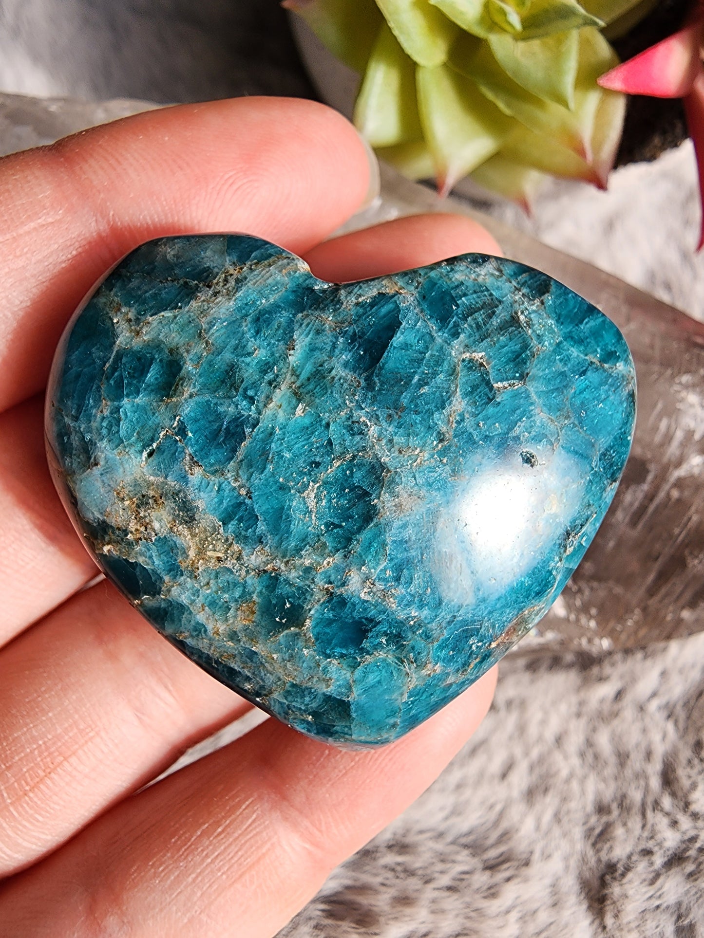 Blue Apaite Heart