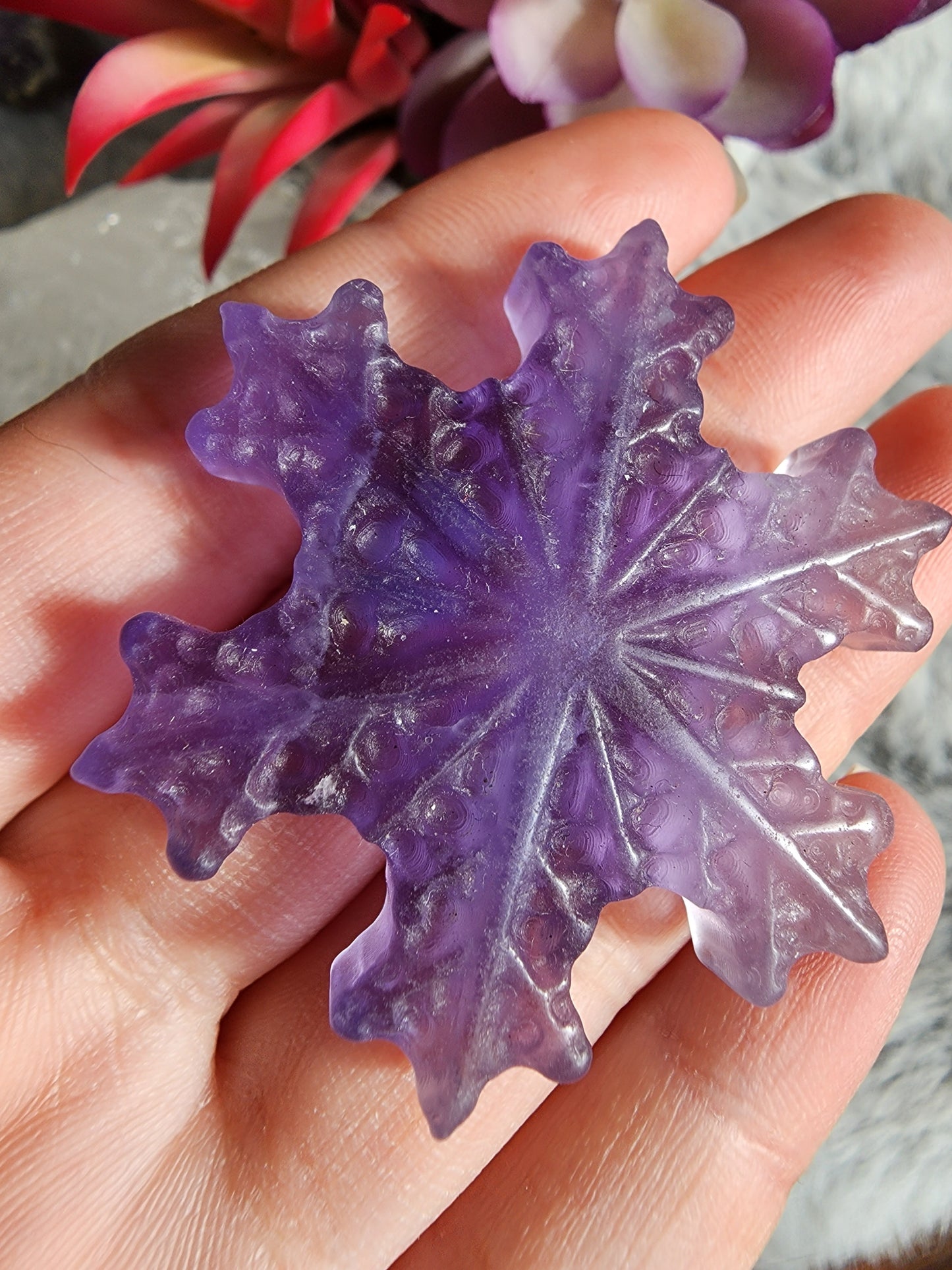 Purple Fluorite Snowflake