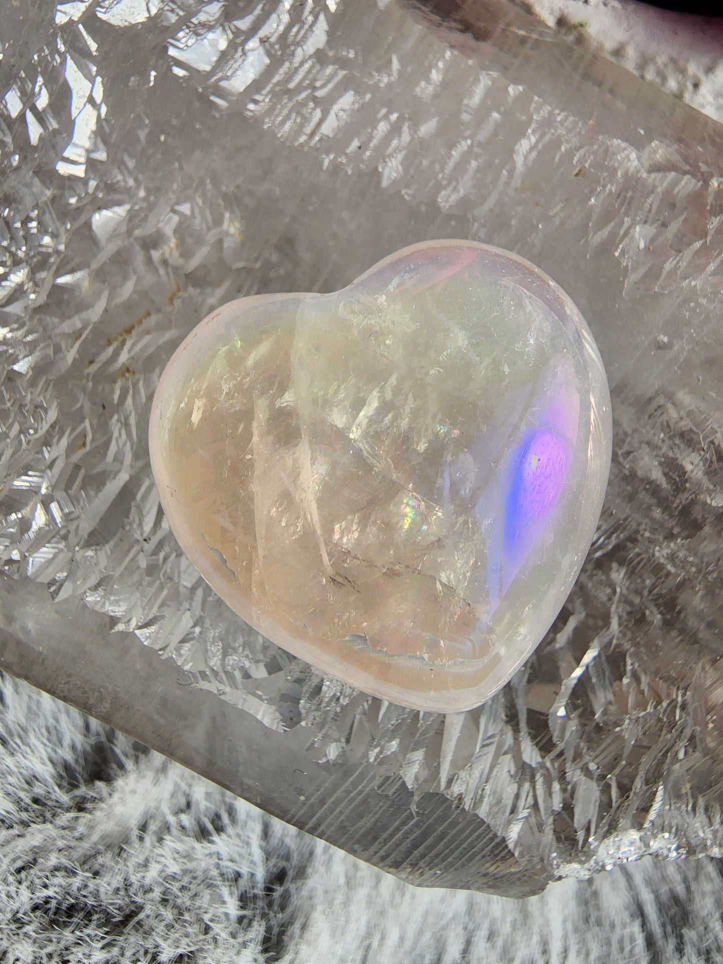 Aura Rose Quartz Heart
